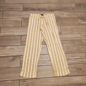 J.Crew 100% cotton tan cream striped pajama pants size XS